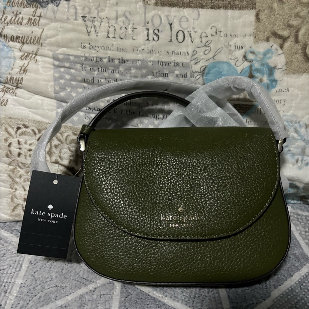Kate Spade Leila Miniflap crossbody green enchanted. New !